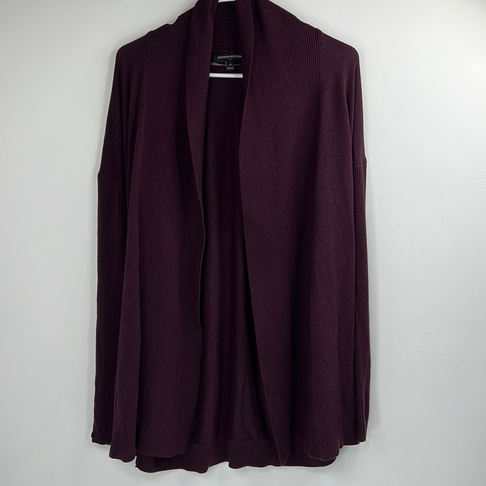Banana Republic Womens Open Front Long Sleeve Shrug Bolero Purple Medium